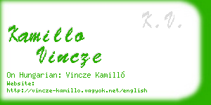 kamillo vincze business card