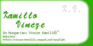 kamillo vincze business card